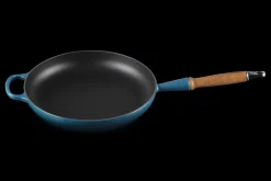Cast Iron Frying Pan with Wooden Handle