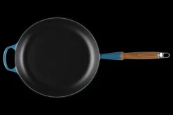 Cast Iron Frying Pan with Wooden Handle
