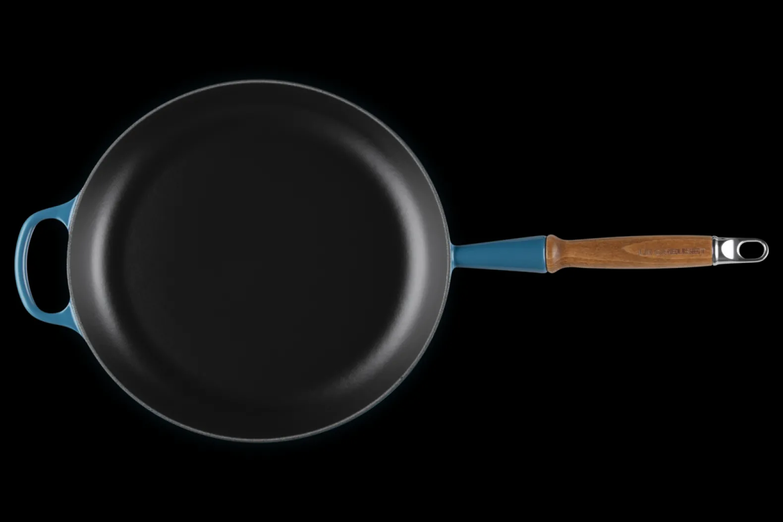 Cast Iron Frying Pan with Wooden Handle