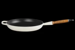 Cast Iron Frying Pan with Wooden Handle