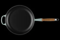 Cast Iron Frying Pan with Wooden Handle