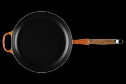 Cast Iron Frying Pan with Wooden Handle