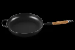Cast Iron Frying Pan with Wooden Handle