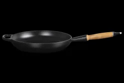 Cast Iron Frying Pan with Wooden Handle