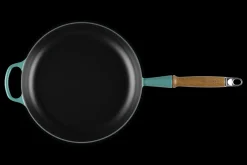 Cast Iron Frying Pan with Wooden Handle