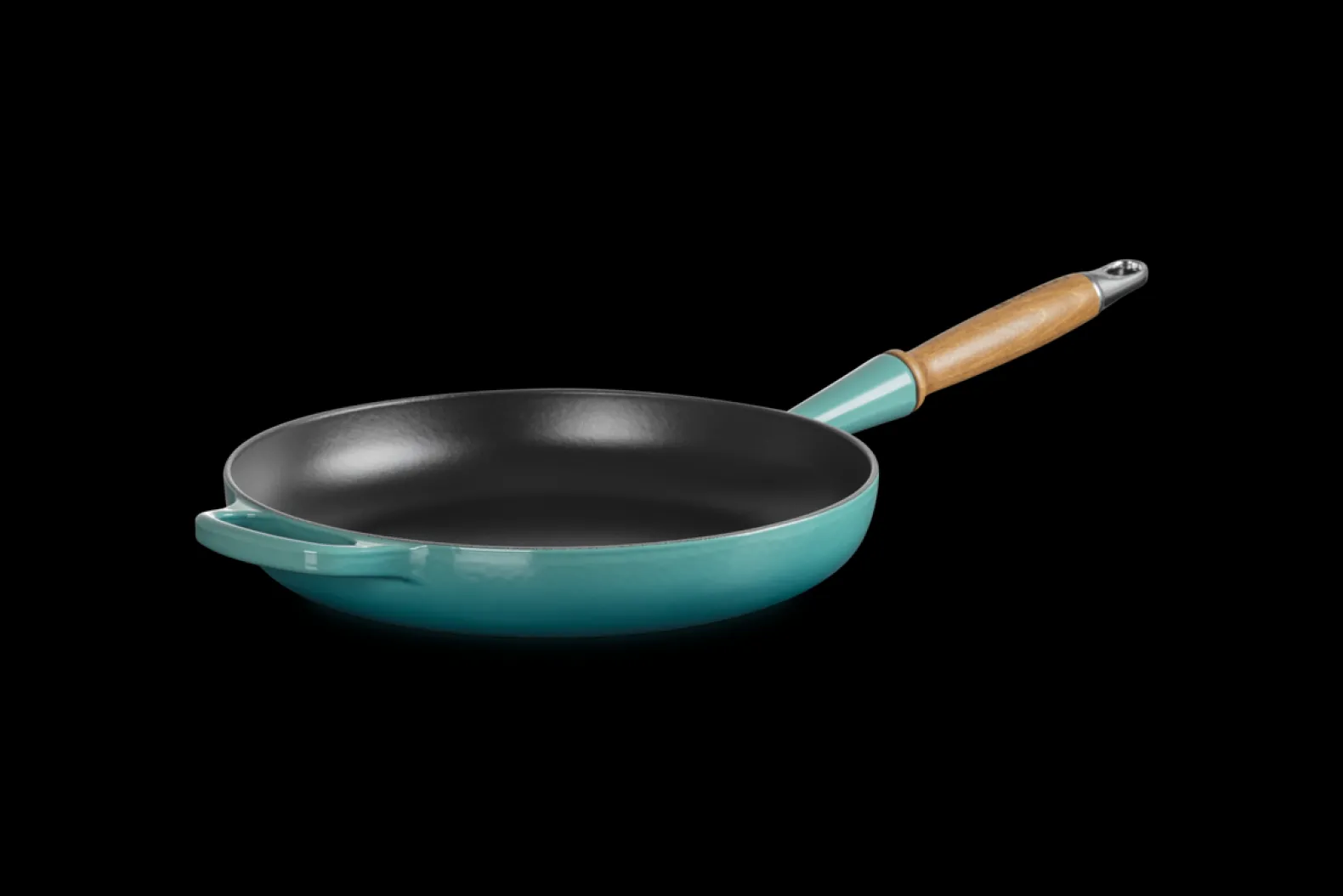 Cast Iron Frying Pan with Wooden Handle