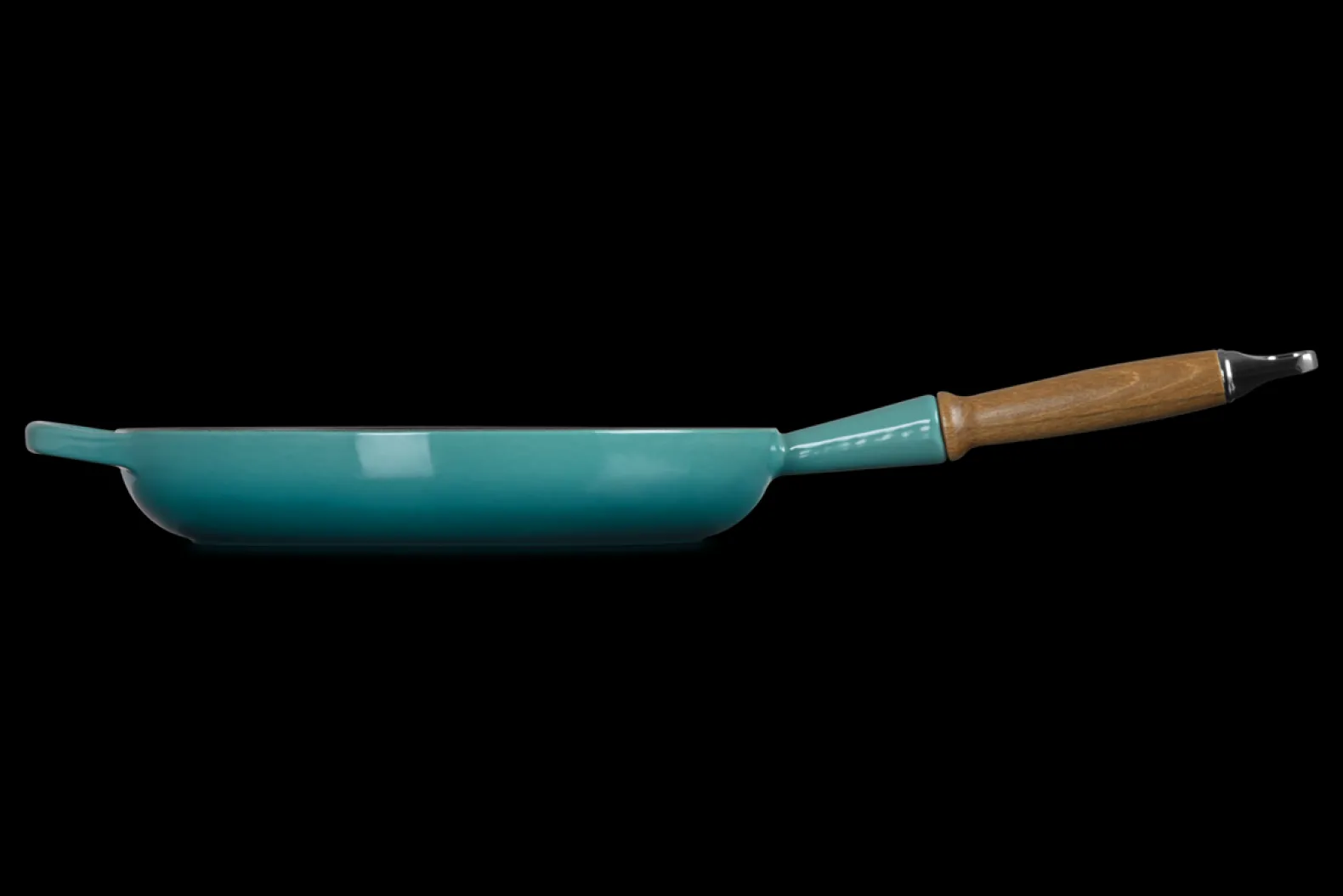 Cast Iron Frying Pan with Wooden Handle