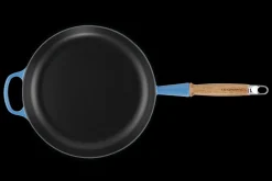 Cast Iron Frying Pan with Wooden Handle