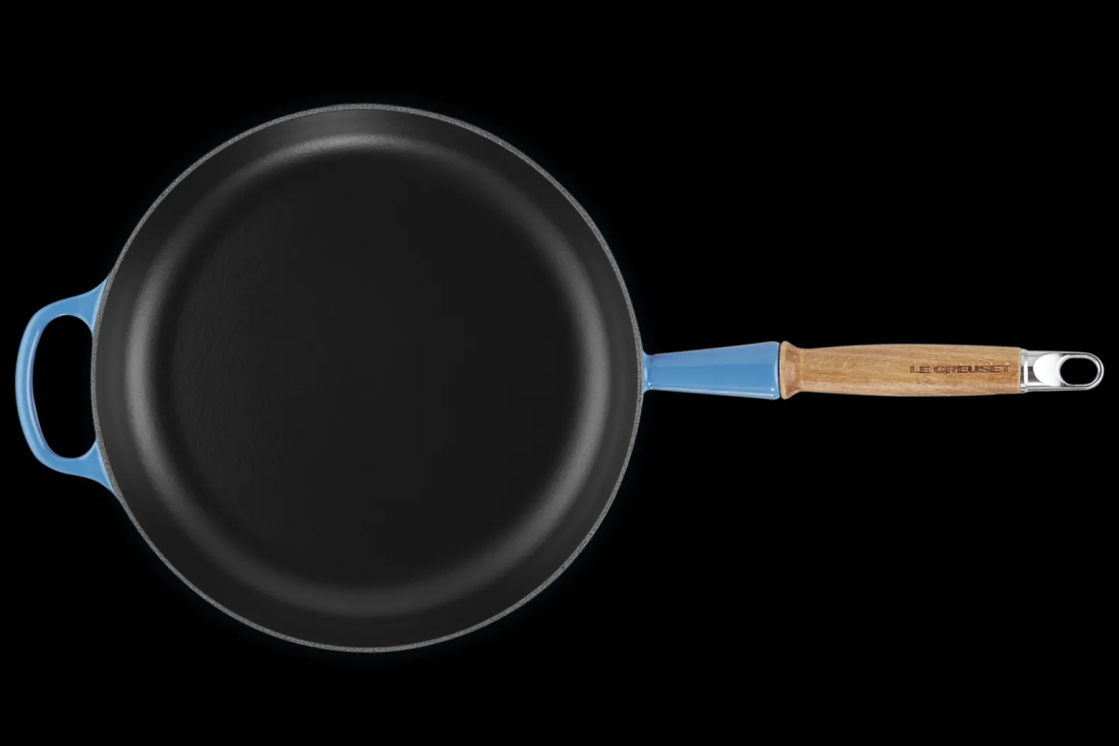 Cast Iron Frying Pan with Wooden Handle