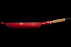 Cast Iron Frying Pan with Wooden Handle