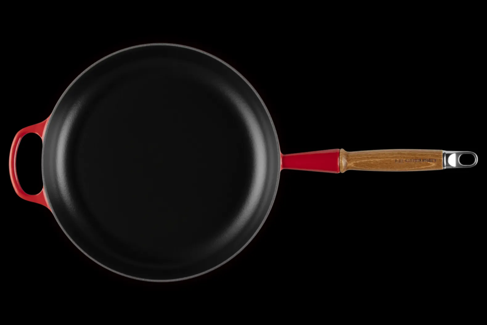 Cast Iron Frying Pan with Wooden Handle