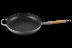 Cast Iron Frying Pan with Wooden Handle