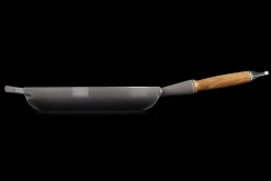 Cast Iron Frying Pan with Wooden Handle