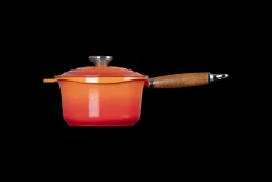 Cast Iron Saucepan with Wooden Handle
