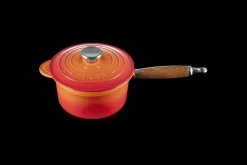 Cast Iron Saucepan with Wooden Handle