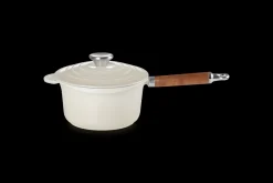 Cast Iron Saucepan with Wooden Handle