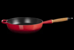 Cast Iron Sauté Pan with Wooden Handle
