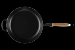 Cast Iron Sauté Pan with Wooden Handle