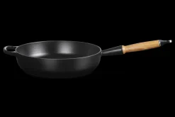 Cast Iron Sauté Pan with Wooden Handle