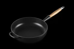 Cast Iron Sauté Pan with Wooden Handle