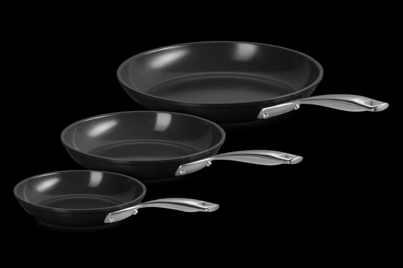 Ceramic 3-piece Frying Pan Set