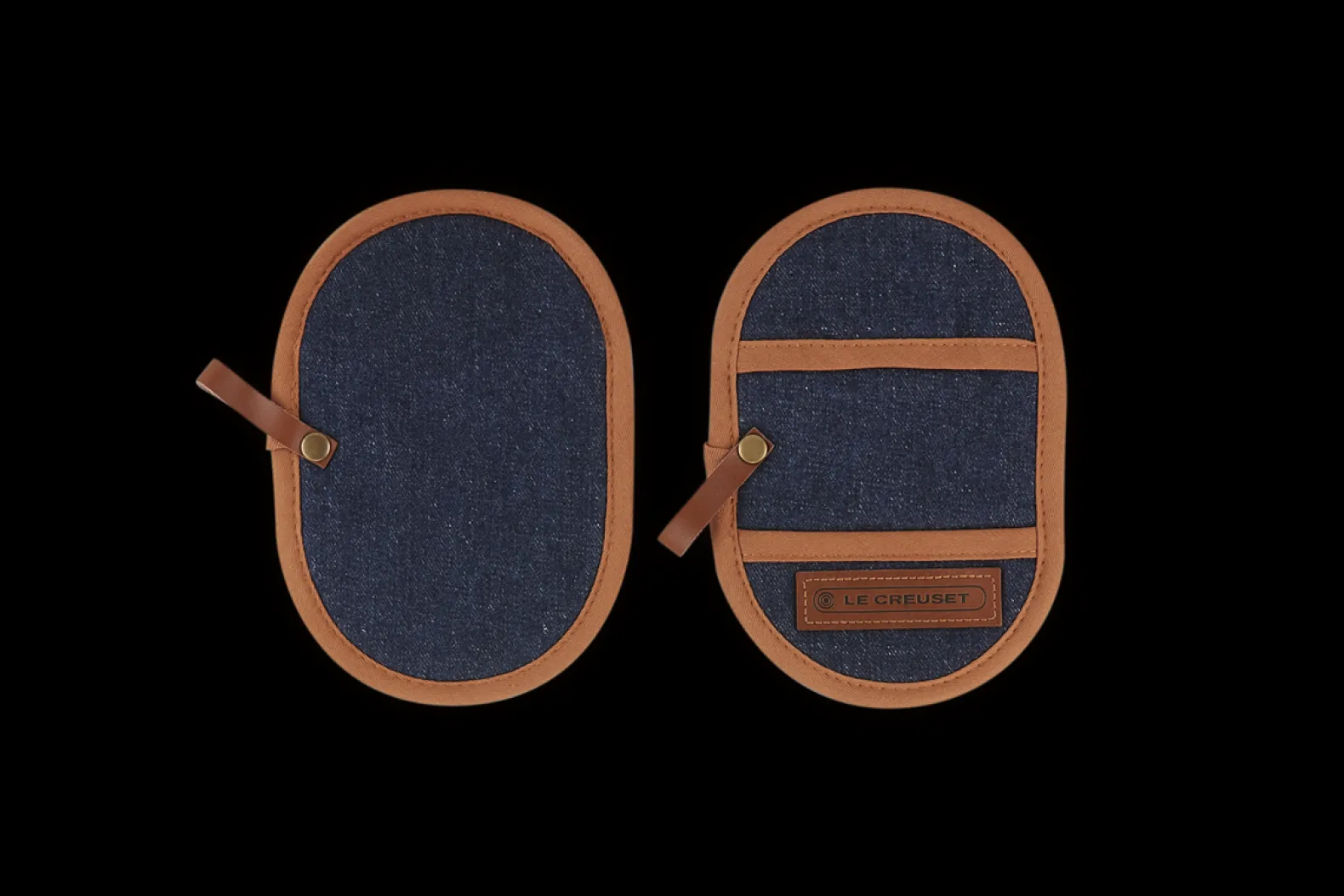 Denim Set of 2 Fingergrip Pot Holder