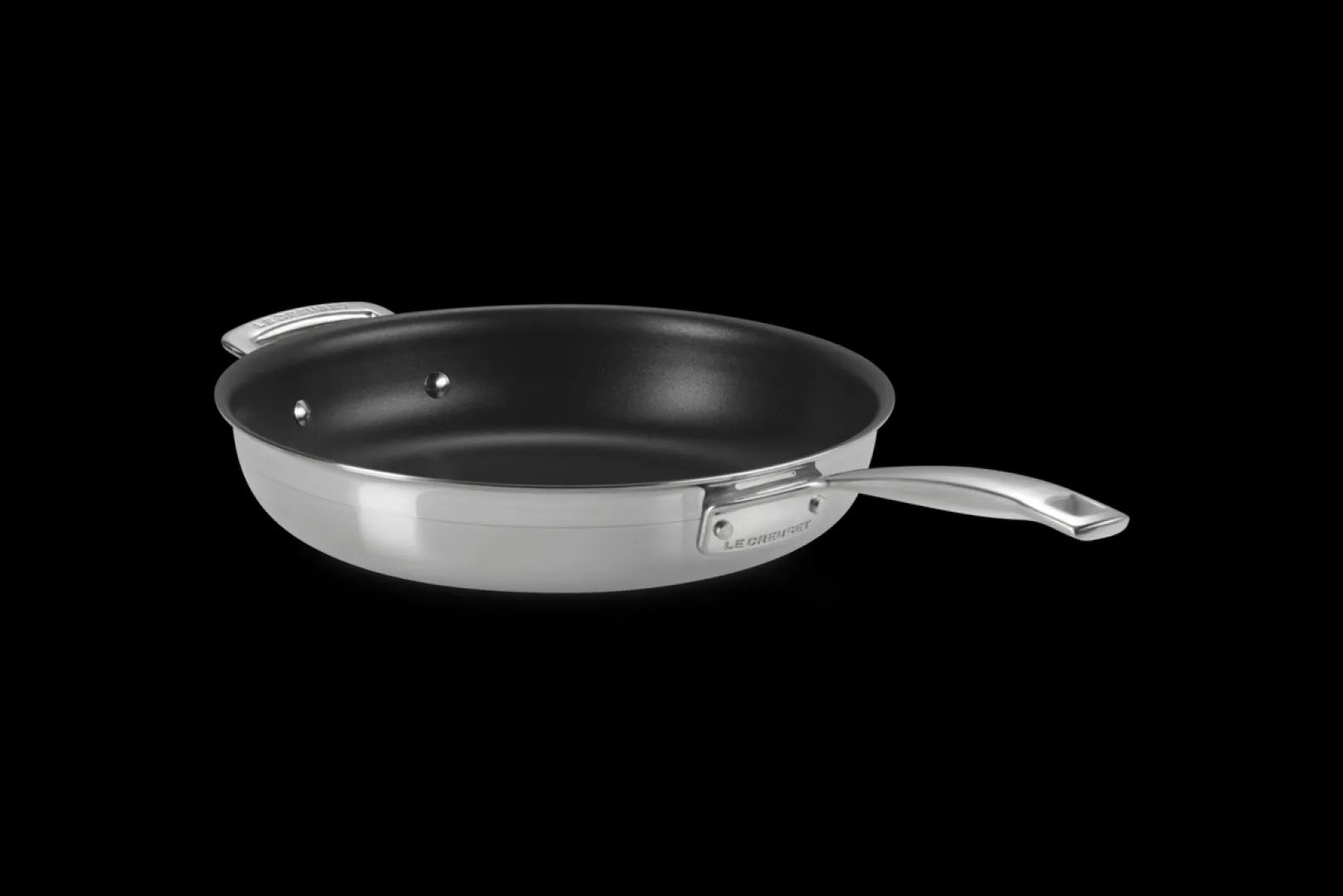 3-ply Stainless Steel Non-Stick Frying Pan with Helper Handle