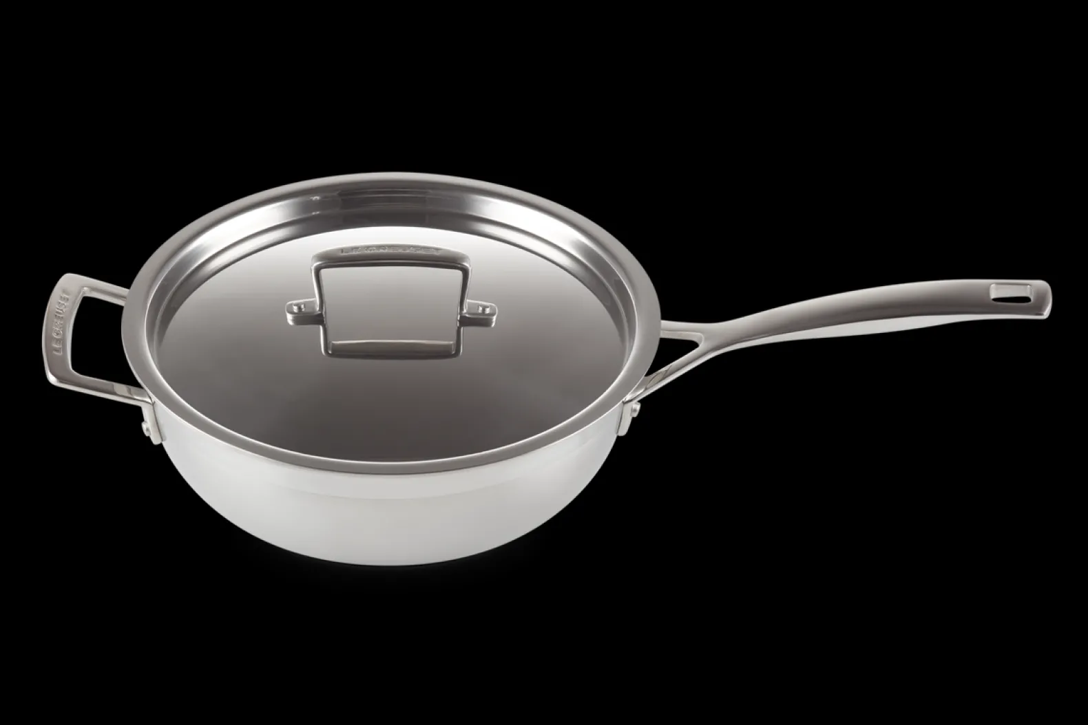3-ply Stainless Steel Non-Stick Chef's Pan with Lid and Helper Handle