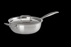 3-ply Stainless Steel Non-Stick Chef's Pan with Lid and Helper Handle