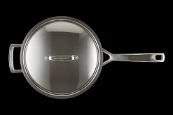 3-ply Stainless Steel Non-Stick Chef's Pan with Lid and Helper Handle