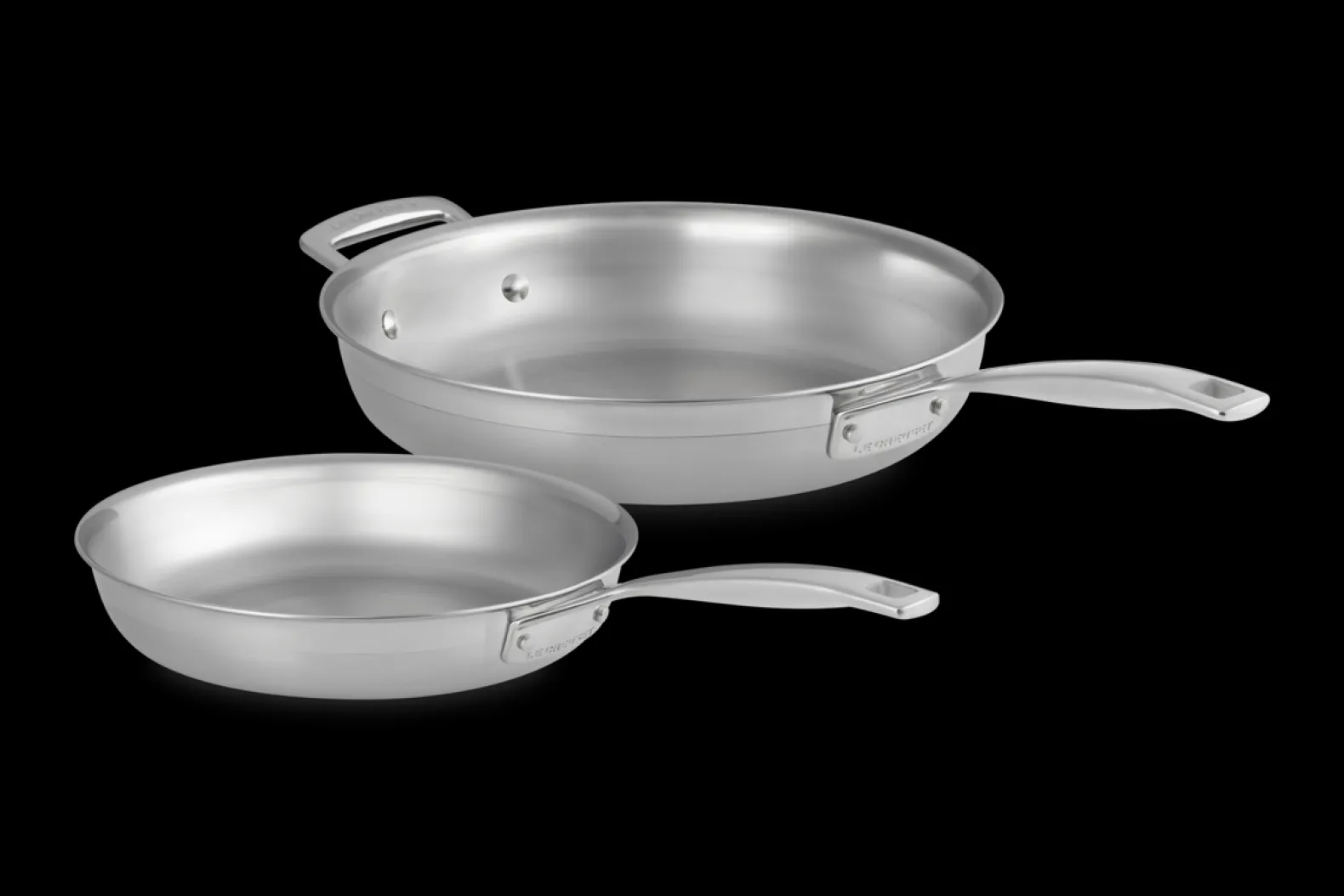 3-Ply Stainless Steel 2-Piece Frying Pan Set (24-28cm)
