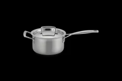 3-ply Stainless Steel Saucepan with Lid and Helper Handle
