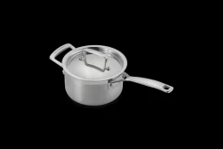 3-ply Stainless Steel Saucepan with Lid and Helper Handle