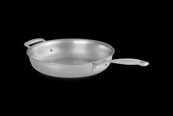 3-ply Stainless Steel Uncoated Frying Pan with Helper Handle
