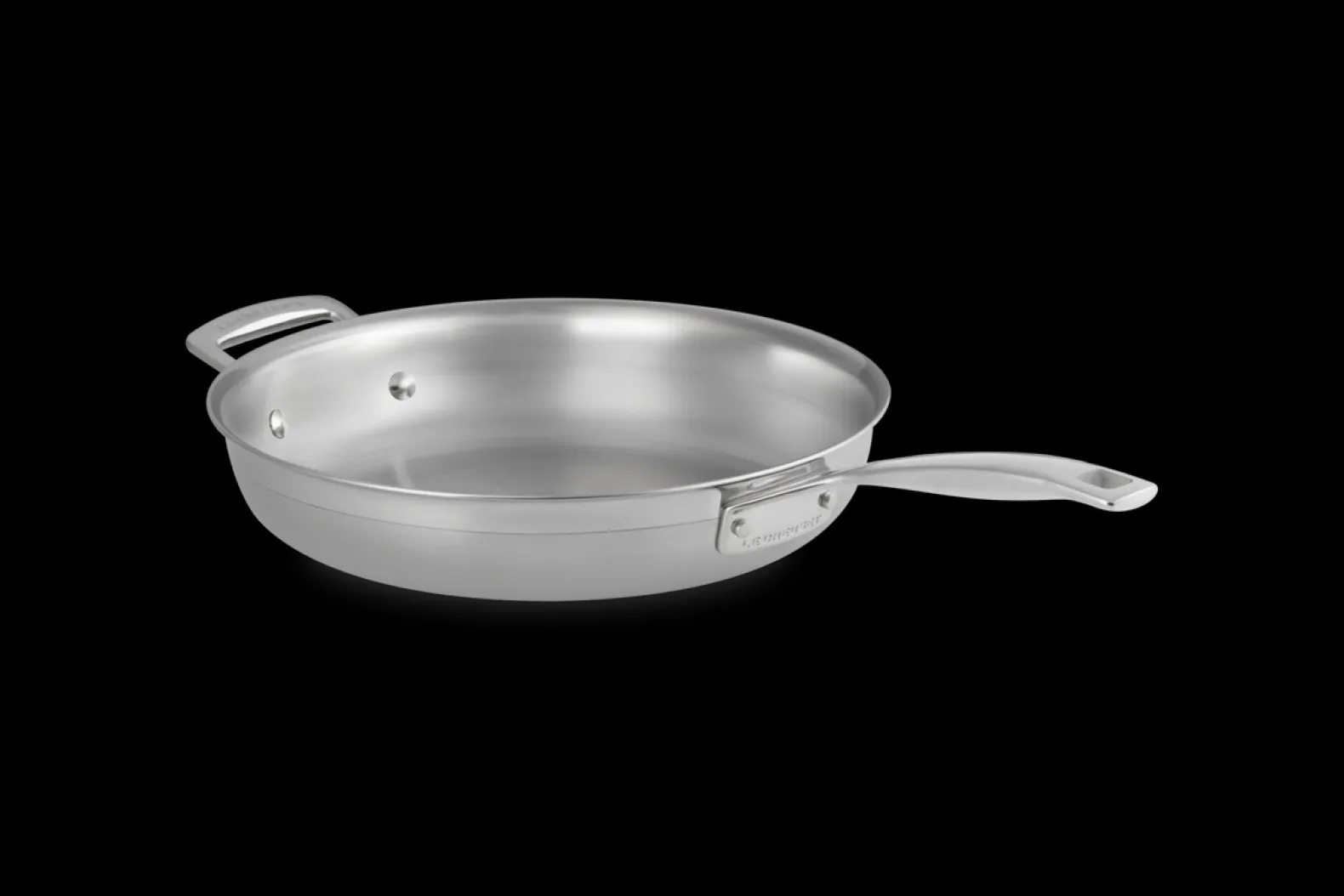 3-ply Stainless Steel Uncoated Frying Pan with Helper Handle