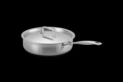 3-ply Stainless Steel Uncoated Sauté Pan with Lid
