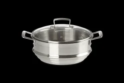 Stainless Steel Large Multi-steamer with Glass Lid