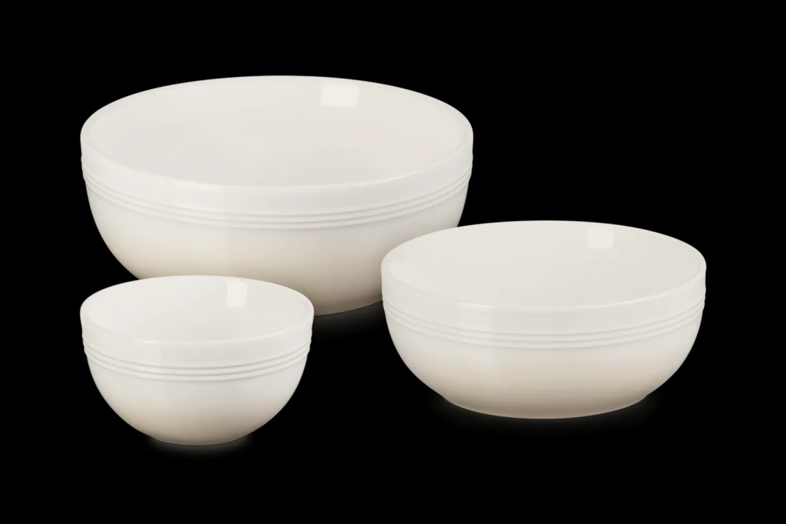 Stoneware Coupe Set of 3 Serving Bowls