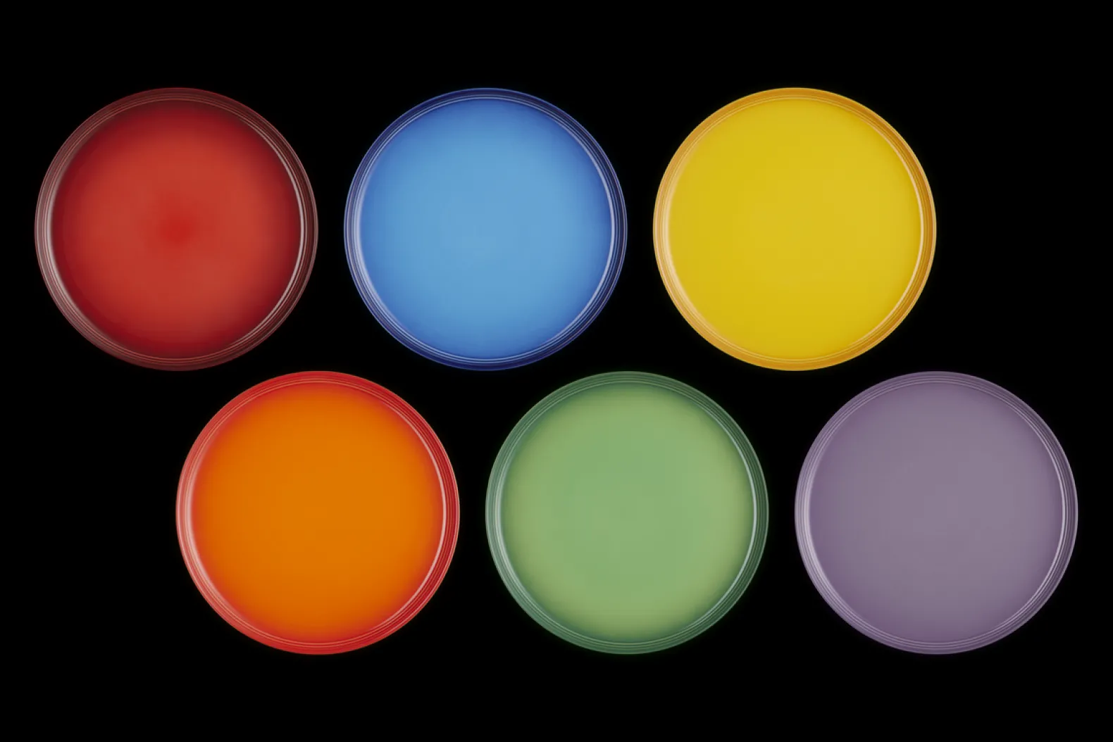 Stoneware Rainbow Set of 6 Dinner Plates