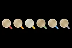 Stoneware Rainbow Set of 6 Espresso Mugs