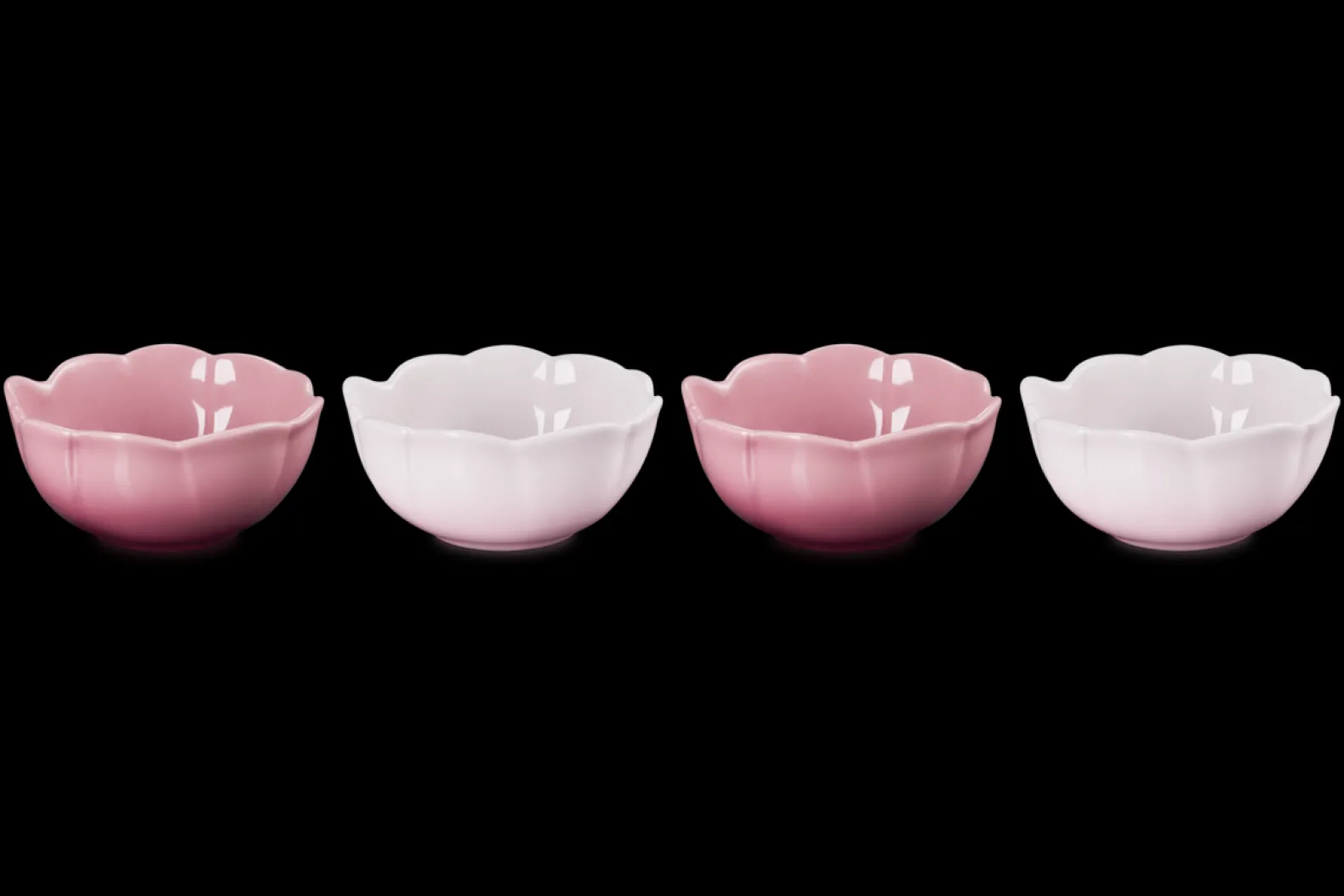 Stoneware Set of 4 Petal Bowls